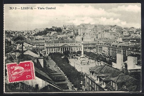 Cartolina lisbona vista - cartolina, lisbona,