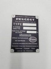 Plaque Constructeur Peugeot
