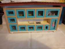 ESPOSITORE RIPRODUZIONE MOBILE LEGNO ARTIGIANALE CON ACCESSORI CUCINA MINIATURA