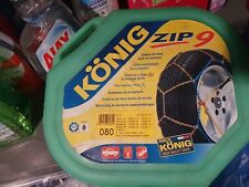 Catene da neve Konig Zip 9 080 - come  nuove - misura da 185/60-14 a 215/40-17