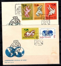 Romania 1967 Michel 2613-17 lettera primo giorno 100% usata anello greco-romano