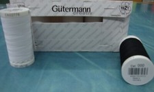 1 SPOLETTA FILO GUTERMANN NYLON POLIESTERE CUCITO 500 / 250 METRI - BIANCO  NERO