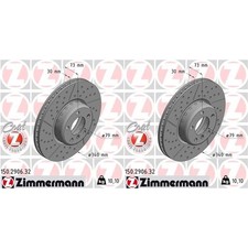 2x ZIMMERMANN Formula F Dischi Freno 340mm Fessurati/Tempestato Frontale Adatto