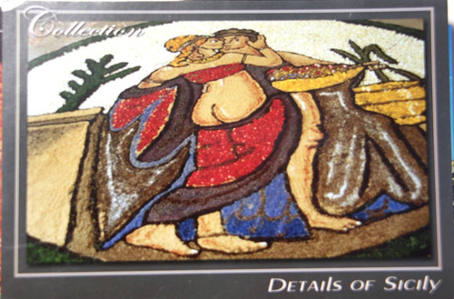 Cartolina sicilia piazza - cartolina, sicilia.