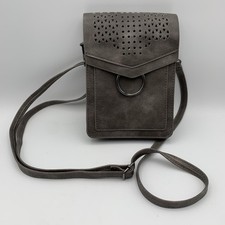 Borsa a tracolla Minicat in pelle grigia borsa borsetta blocco carte RFID slot viaggio