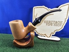 Pipa tabacco Gasparini piegata biliardo finitura bionda Briar, scatola, borsa, non fumata