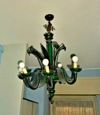 Lampadario antico Murano verde