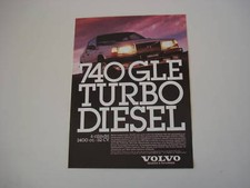 advertising Pubblicità 1985 VOLVO 740 GLE TD