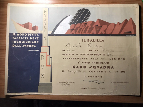 Diploma opera balilla