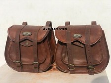 Artigianale Sella Borse Moto Entrambi Lato 2 Capra Pelle 2 Bicicletta