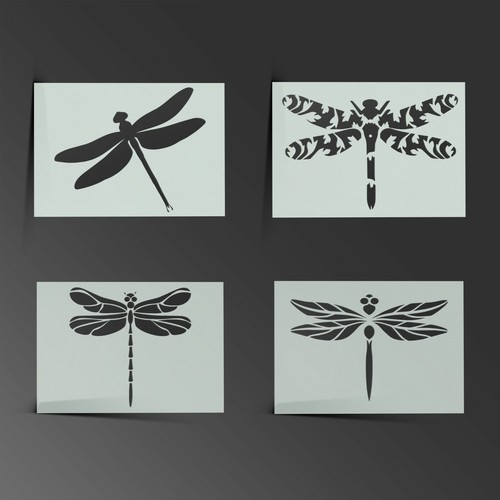 Stencil libellula luna shabby - libellula,