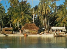 Tahiti - Rangiroa - Habitation classique des atolls - Typical atoll home - CPM -