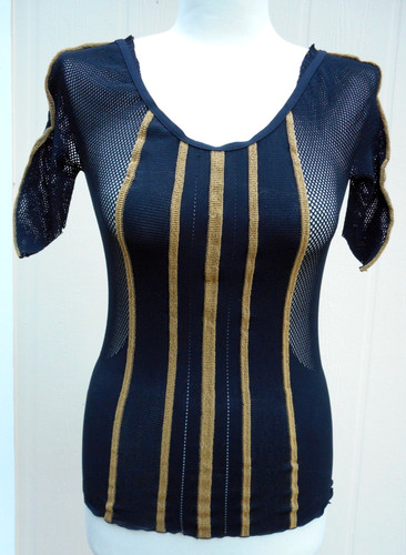 Top serpente maglia - oro, nero