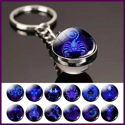 Double sided glass keychain - keychain,