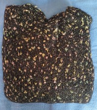 Maglione nero fatto a mano lavorazione ai ferri lana bouclé