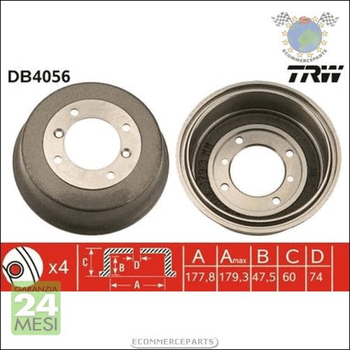 Tamburo freno trw anteriore - 1x,