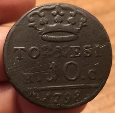 Moneta 10 Tornesi 1798, Regno Di Napoli Ferdinando IV, BB, Rif. 6046