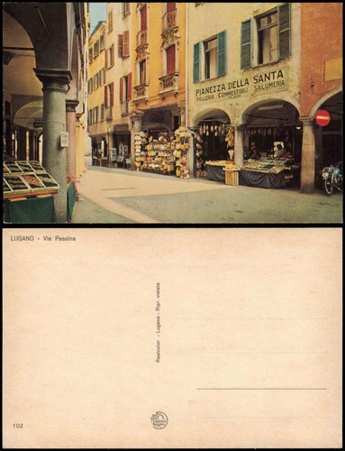 Cartolina lugano via pessina - lugano,