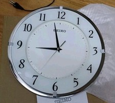 orologio a muro SEIKO nuovo dm 30 cm Bianco E Argento 