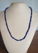 Collana lapislazzulo naturale vintage  42cm - 3mm circa e argento 925