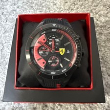 Orologio Ferrari Scuderia originale cronografo da polso nero/rosso con scatola