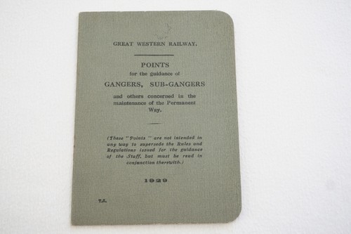 1929 gwr points gangers - gwr,