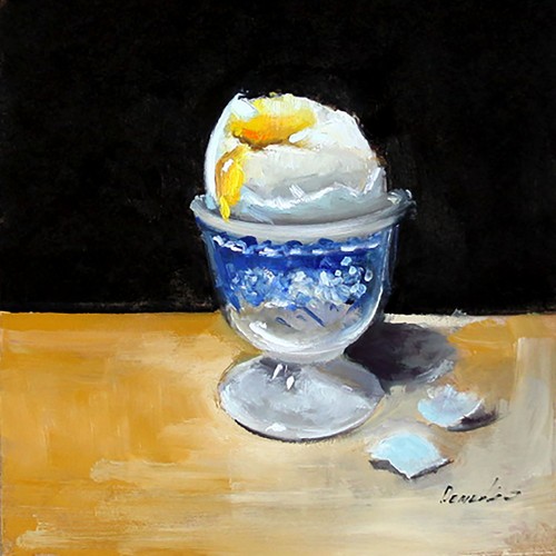Uovo quadro olio - 8x8, in