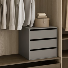 Cassettiera interna 3 cassetti per armadio laminato grigio modello universale