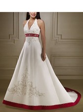 Abito sposa bianco rosso - abito, da