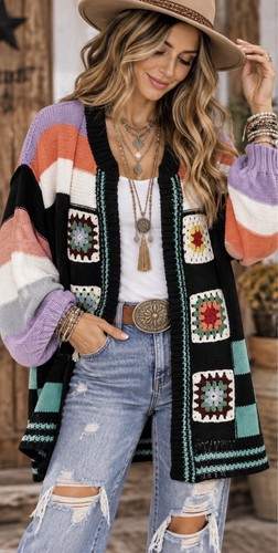 Cardigan pol colorblock con - pol,