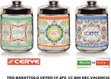 Cerve Tris Barattolo Vetro cf 3 pezzi cc 800 Decorazione Valencia CV94640