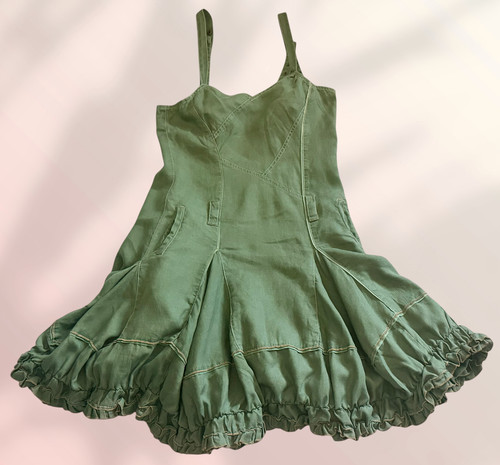 Robe évasée vert amande - robe,