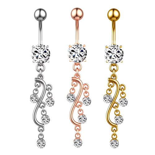 Piercing ombelico asta curva