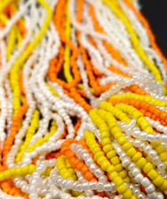 COLLANA MULTIFILO , COLORI DEL SOLE , PERLINE