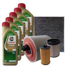 Kit Tagliando Per Opel Astra K 1.6 CDTI 4 Filtri 5 Olio 5W30 Castrol