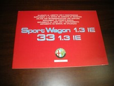 ALFA ROMEO ALLEGATO AL USO E MANUTENZIONE " 33 SPORT WAGON 1.3 IE,33 IE-DEL 1991