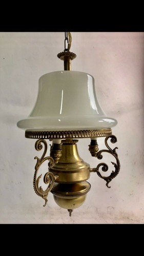 Lampadario vintage ottone - lampadario,