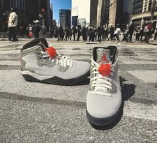 Air Jordan Spoke Forty Pe taglia 8 uomo 807541 101 bianco rosso fuoco nero NUOVO