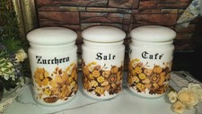  VINTAGE ANNI CERVE TRE CONTENITORI ZUCCHERO SALE CAFFÈ  