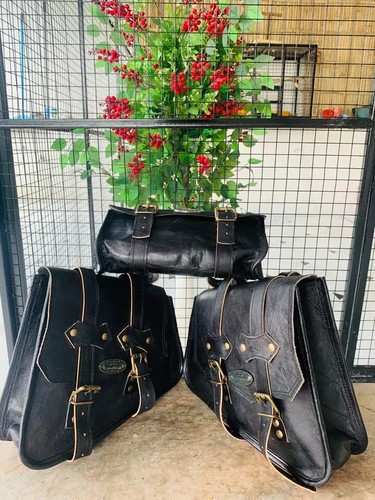 Borsa moto pelle nera - borsa, in