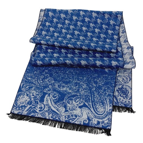 Sciarpa flanella seta - , blu