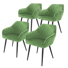 4 Poltroncine in velluto verde