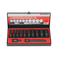 Chiavi a Bussola Esagonali Metriche Lunghe 1/2 Set 12pz - WÜRTH 0714900200