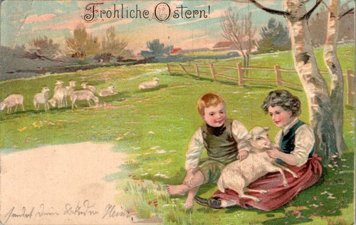 Litho pasqua bambino bambini - pasqua,