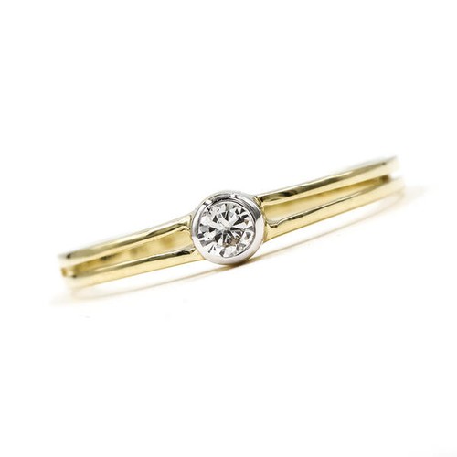 Anello con diamante - , solitario