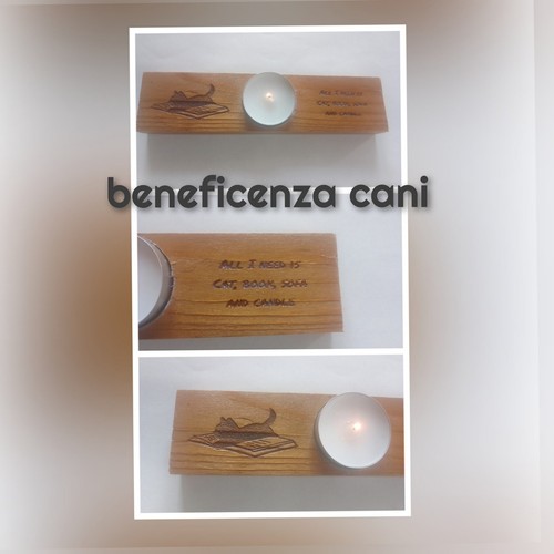 Portacandela con incisione - con,