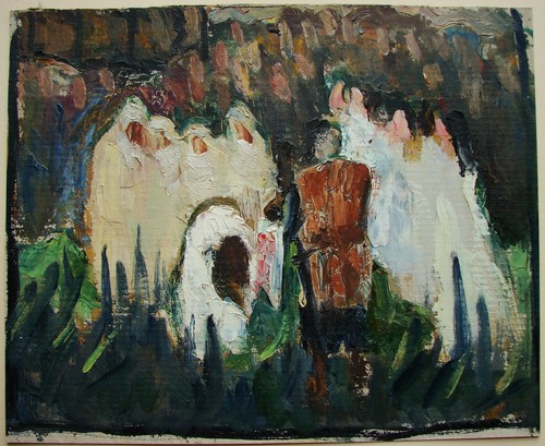 Dipinto olio sovietico ucraino