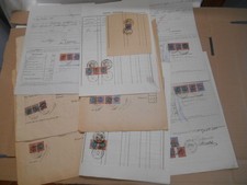 MARCHE DA BOLLO REGNO ITALIA LOTTO DOCUMENTI CON MARCHE CATASTALI DELL'800