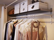 Barra Appendiabiti da Parete, Set di 2, Barra larghezza regolabile da 60 a 90 cm