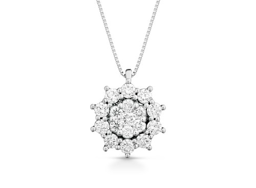Girocollo oro bianco - oro, 18kt